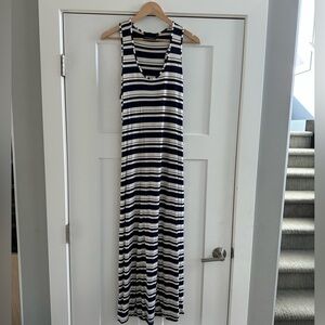 Cynthia Rowley Navy and White Striped Maxi Dress